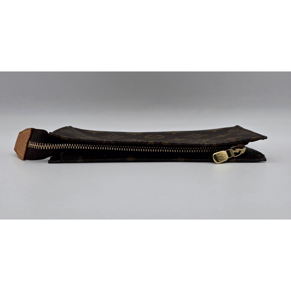 Louis Vuitton Monogram Mini Pochette Key Pouch Zip Coin Card Holder Brown Canvas - Picture 11 of 14